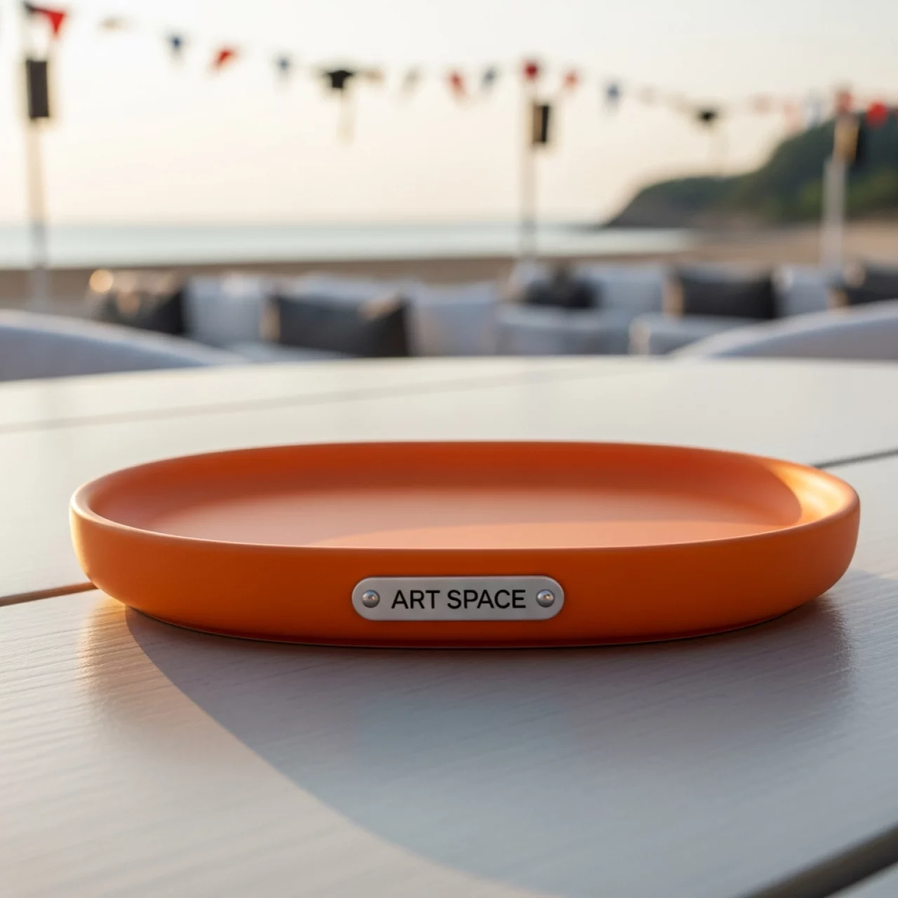 Аренда Тарелочка для комплимента Porland оранжевая 110х70 мм на пляжных клубах Хосты — ART SPACE