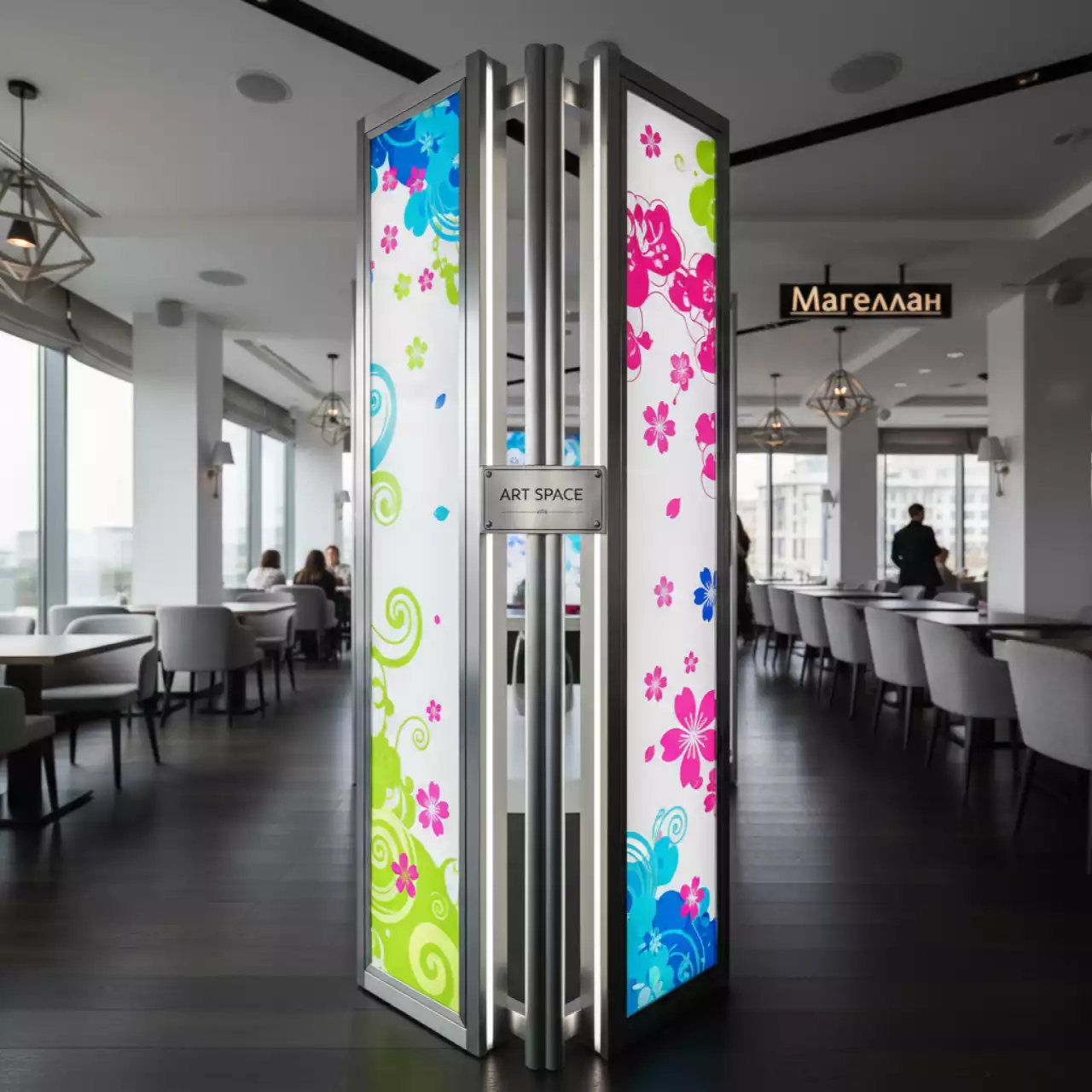 Аренда Технический паспорт мобильного стенда POP UP Aldi Systems в ресторане «Магеллан» — ART SPACE