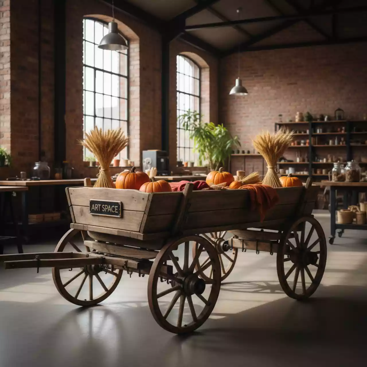 Аренда Телега деревянная Country 5089DW в санатории «Русь» — ART SPACE