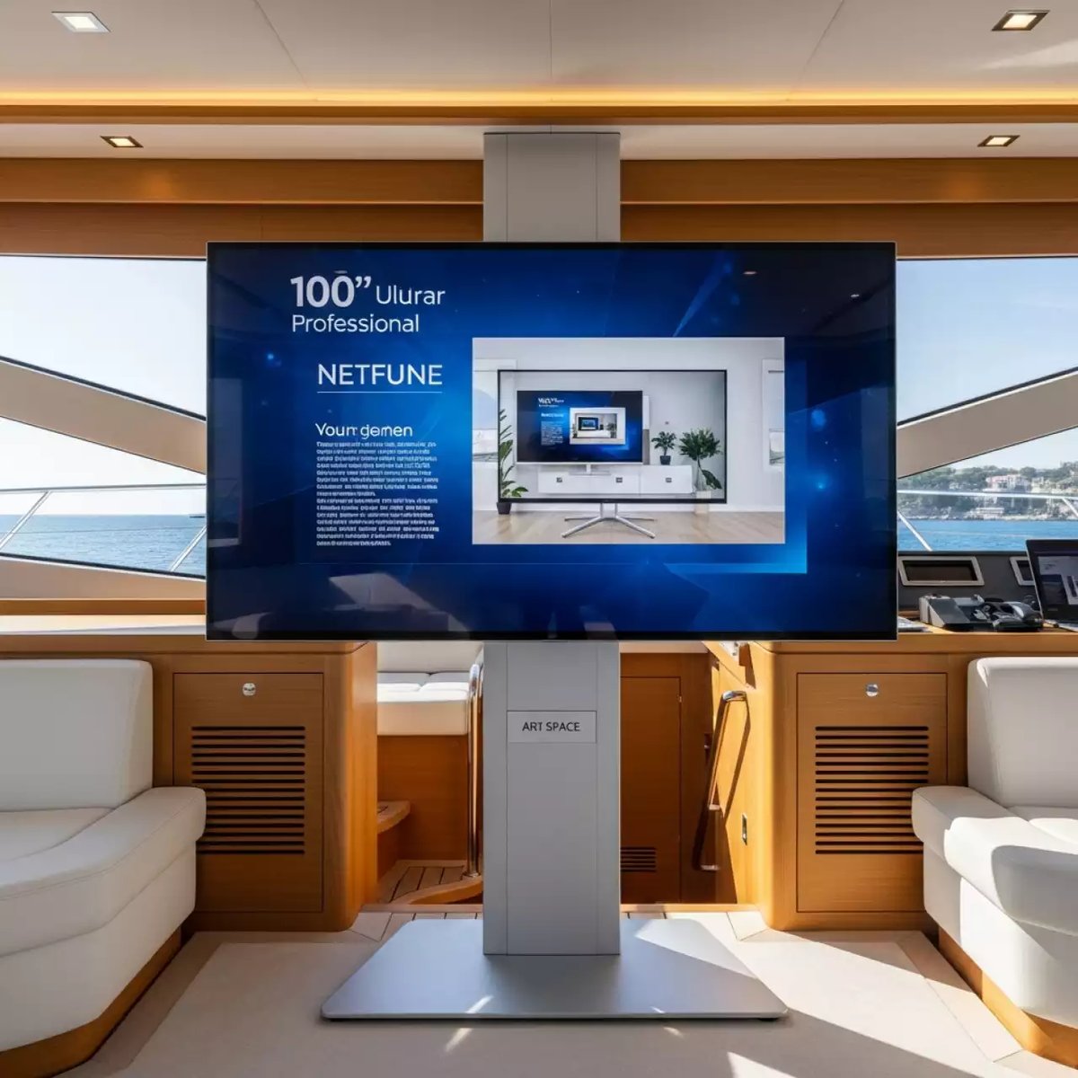 Аренда Телевизор LG Samsung 100 дюймов 254 см на VIP-яхте (Имеретинский порт) — ART SPACE