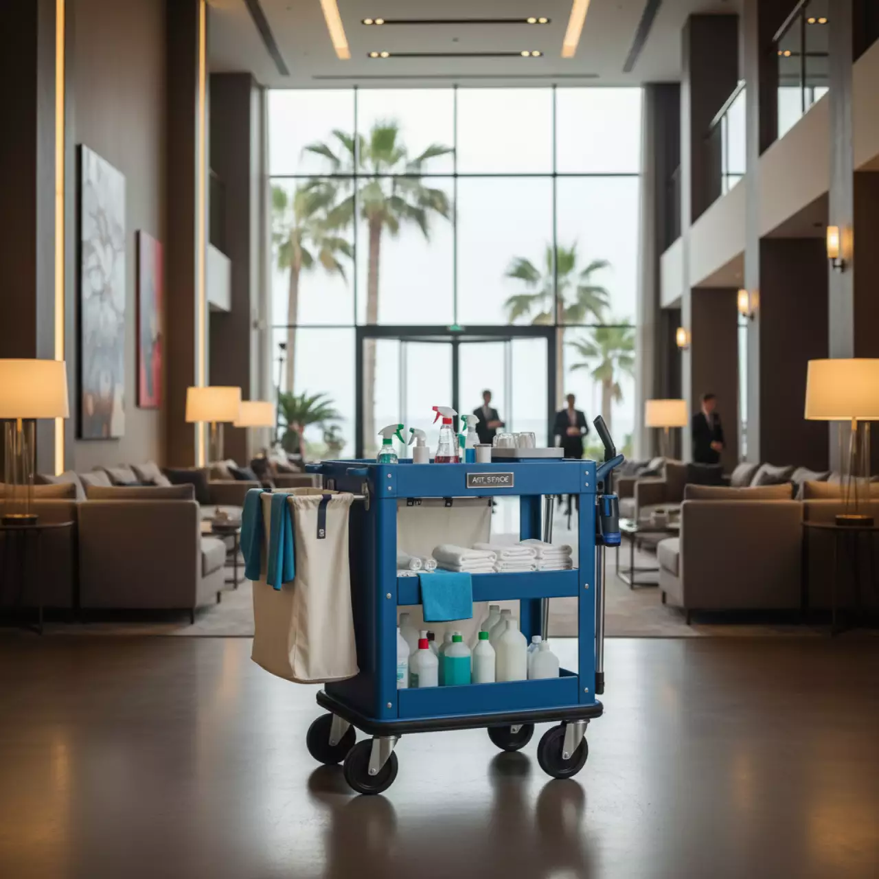 Аренда Тележка для горничных универсальная синяя в Imeretinskiy Hotel — ART SPACE