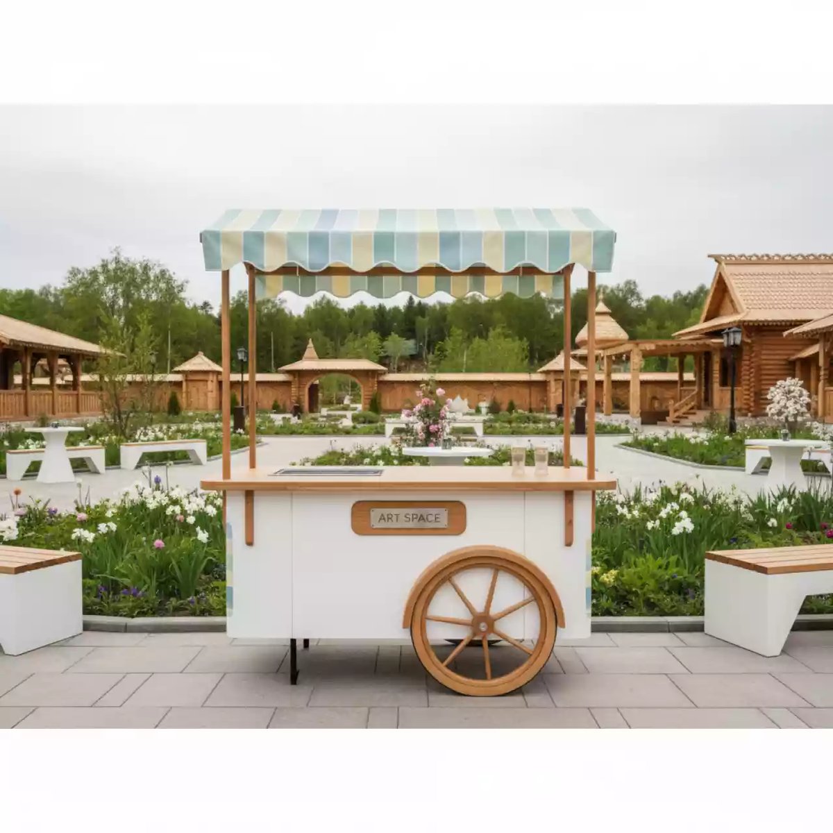 Аренда Тележка для мороженого венская в этно-парке «Моя Россия» — ART SPACE