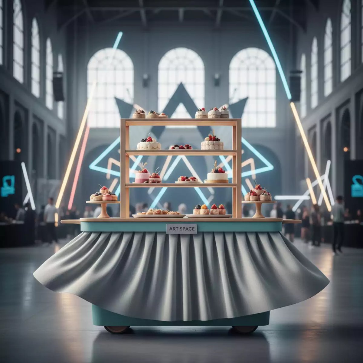 Аренда Тележка для торта с юбкой в Alpha Sirius — ART SPACE