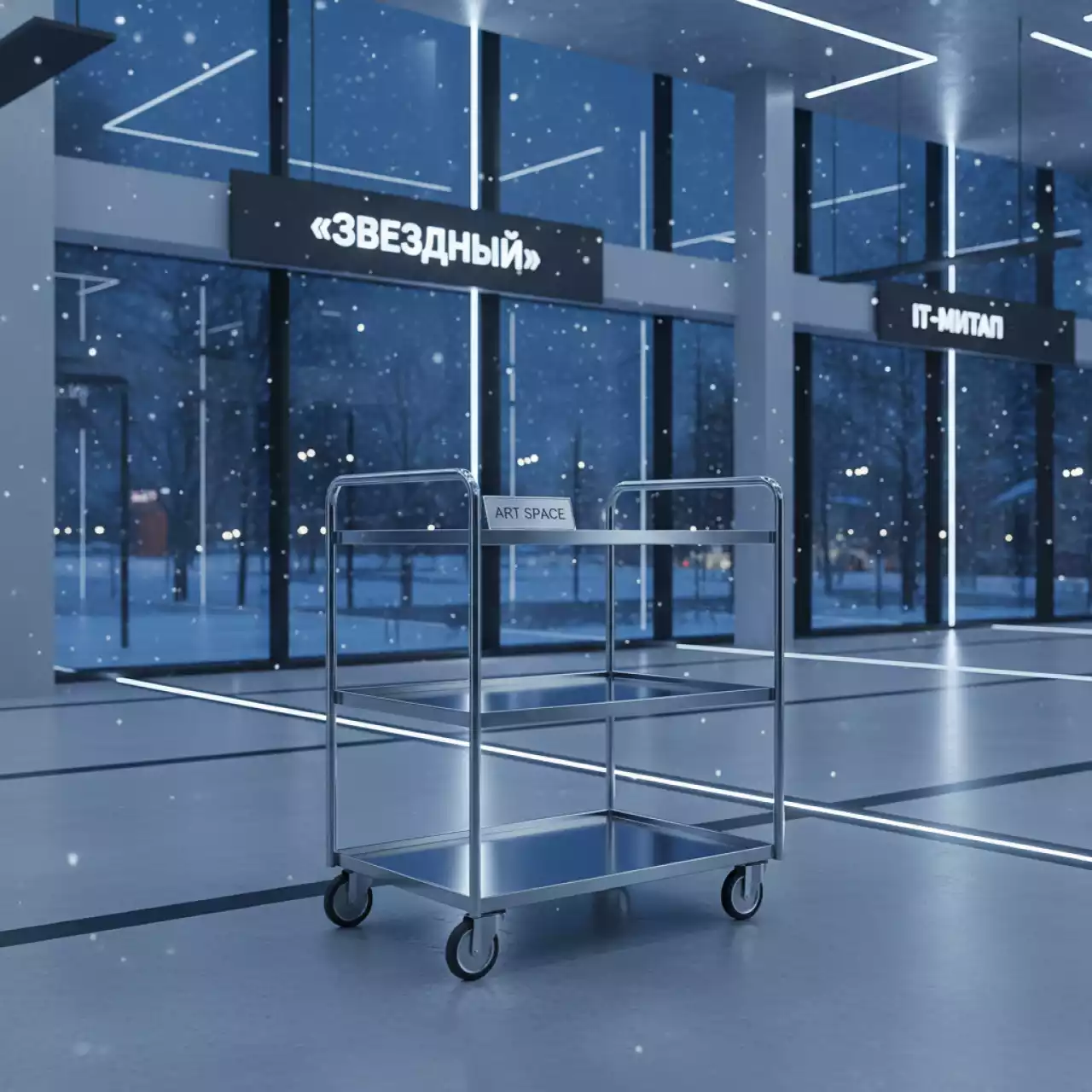 Аренда Тележка официантская из нержавеющей стали Star в отеле «Звездный» — ART SPACE