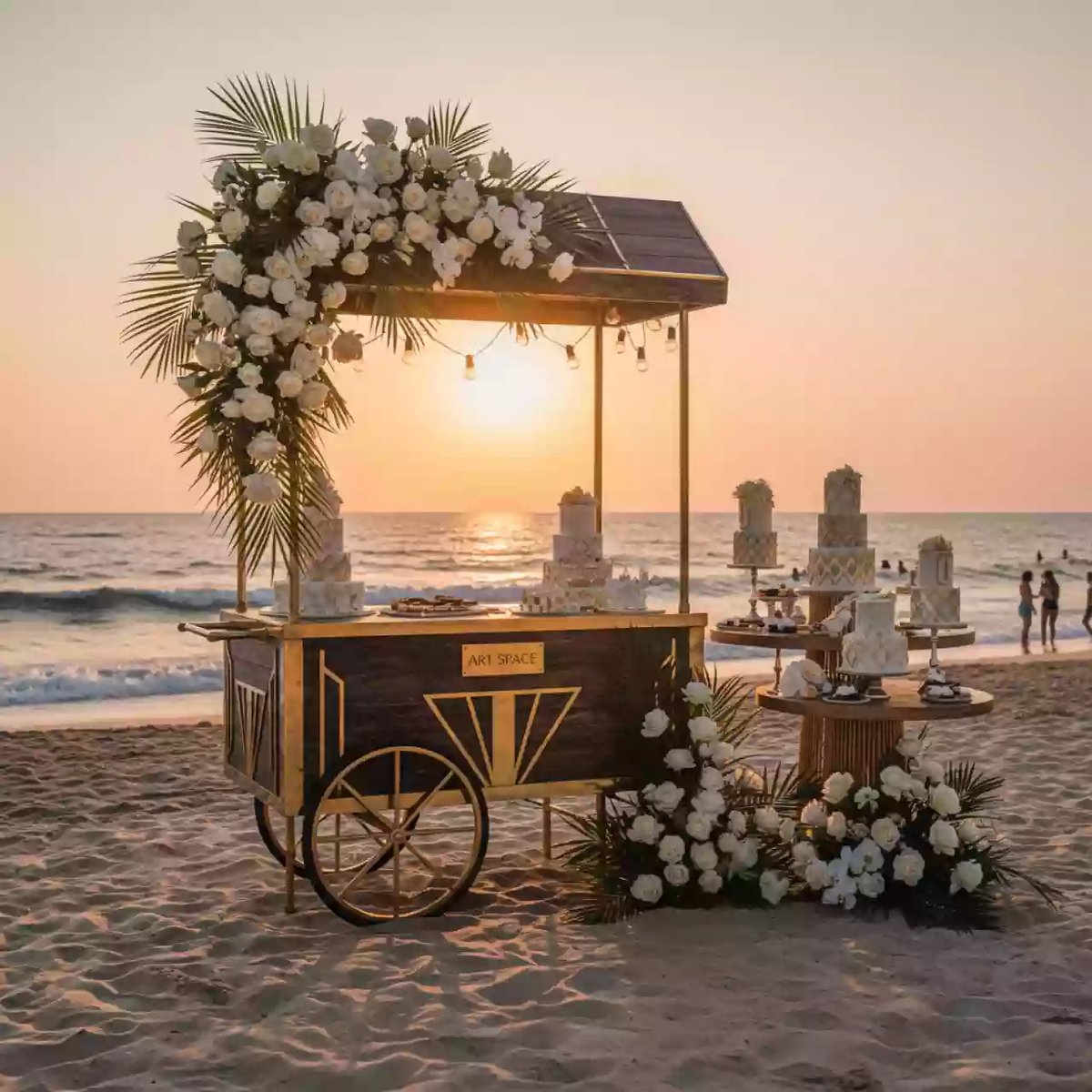 Аренда Тележки столики для торта на пляже «Мандарин» — ART SPACE