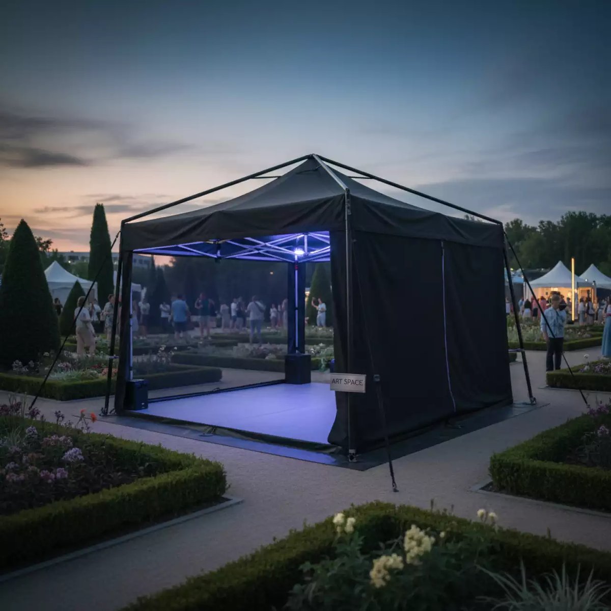 Аренда Тент быстровозводимый чёрный 3х3 м в санатории «Октябрьский» — ART SPACE