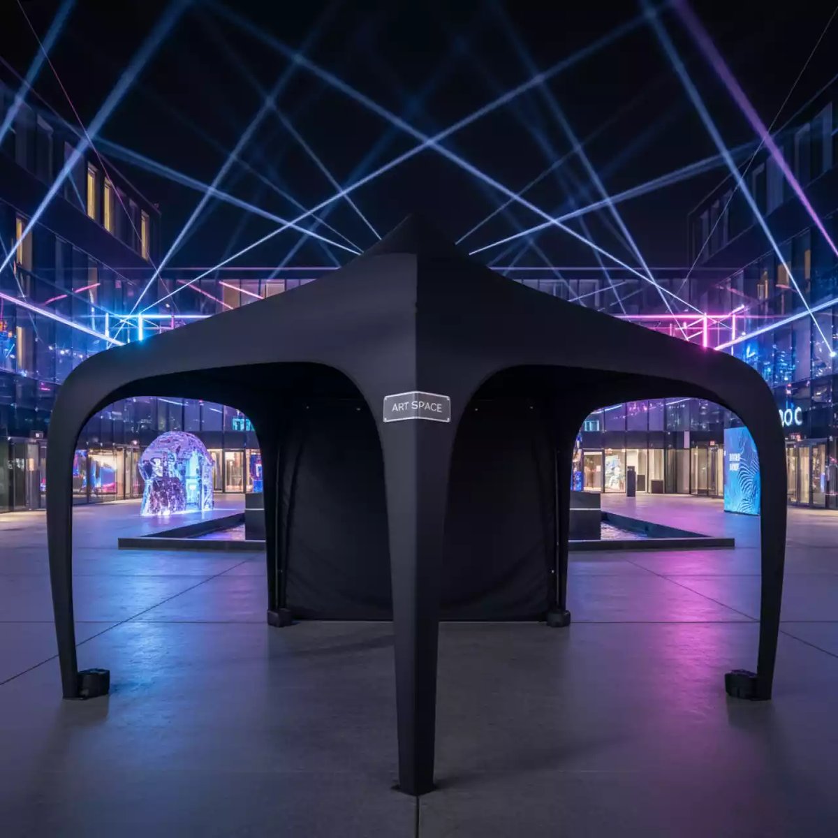 Аренда Тент быстровозводимый чёрный 3х3 в Mövenpick Hotel — ART SPACE