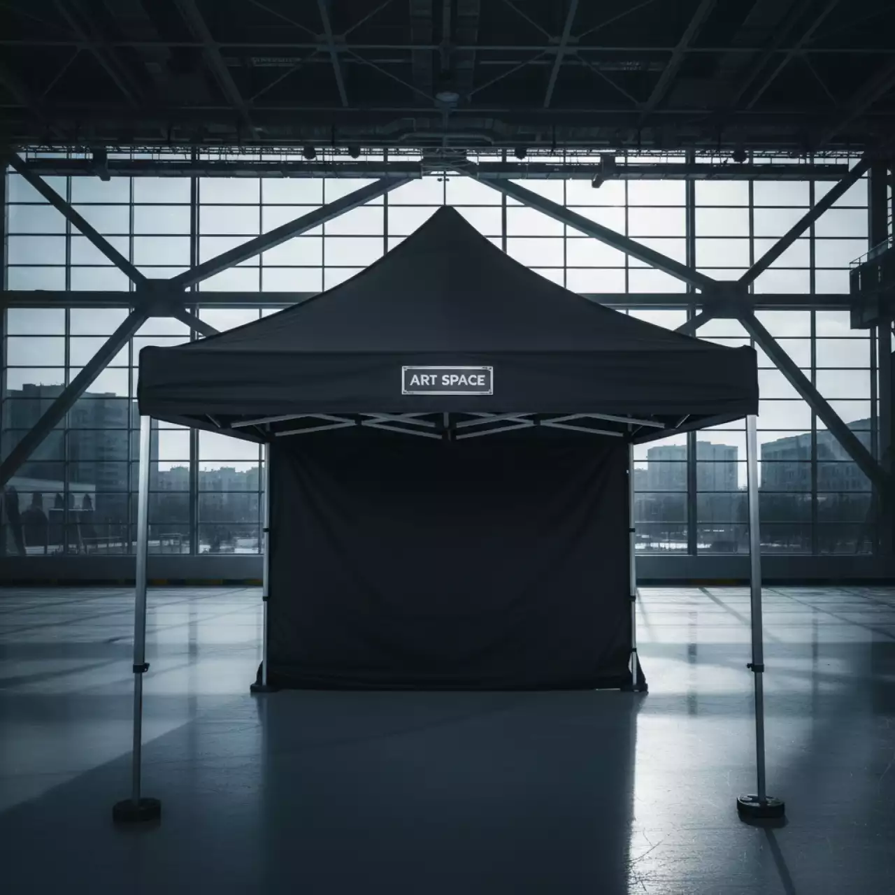 Аренда Тент быстровозводимый чёрный 3х4,5 м в ледовом дворце «Большой» — ART SPACE