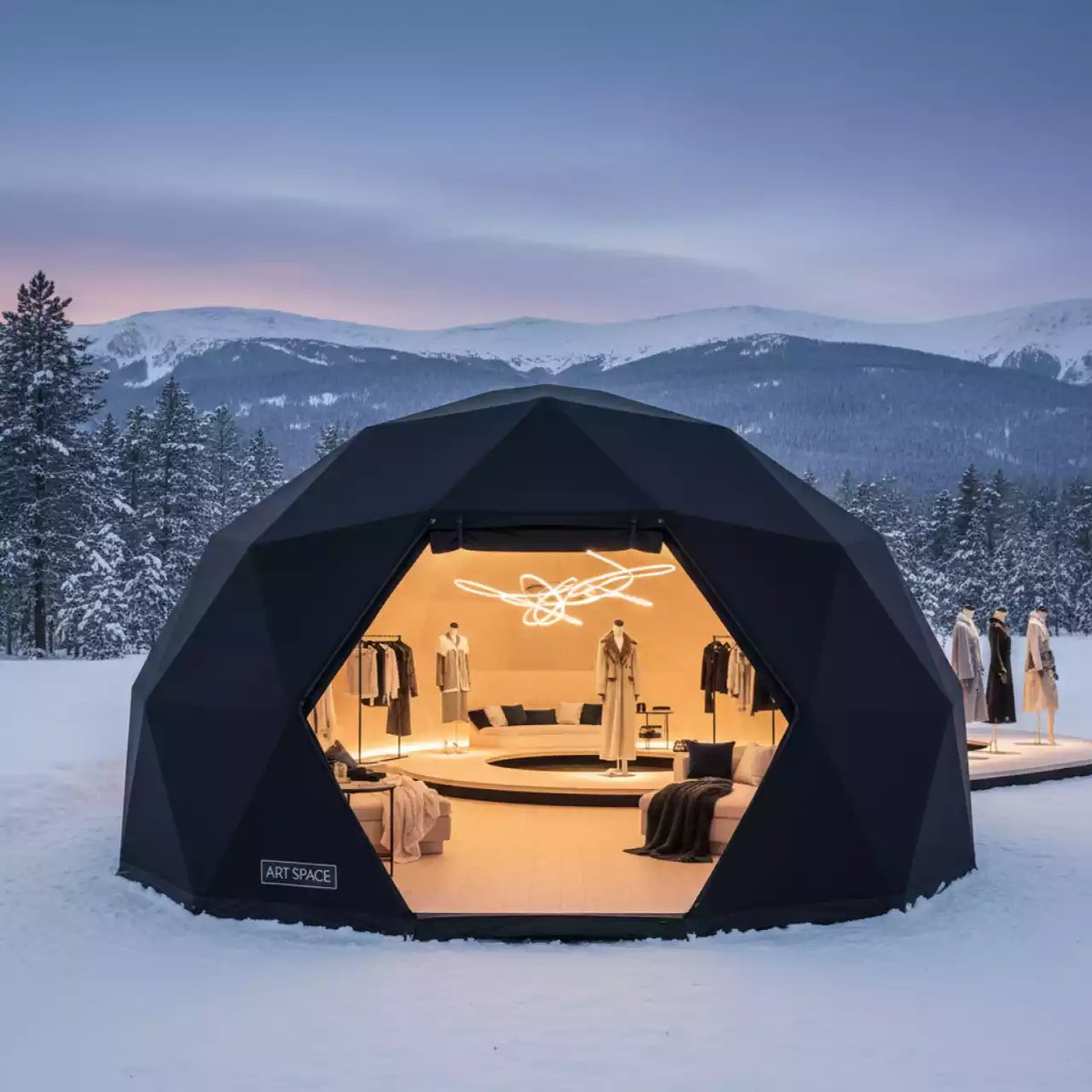 Аренда Тент быстровозводимый черный 4х4 м в Stella di Mosca — ART SPACE