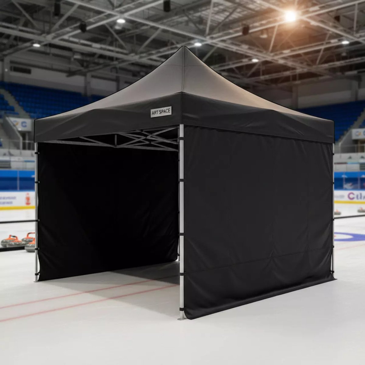 Аренда Тент быстровозводимый чёрный 4х8 м в Керлинговом центре «Ледяной куб» — ART SPACE