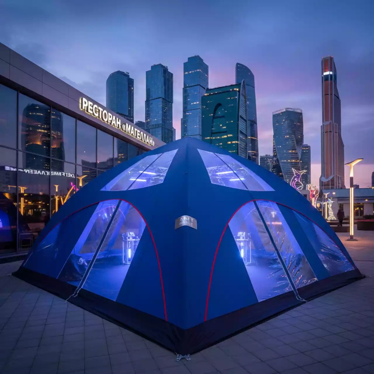 Аренда Тент Кайт 12х12 со стенками в ресторане «Магеллан» — ART SPACE