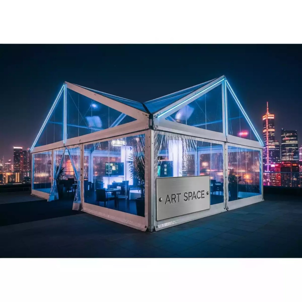 Аренда Тент Кайт Kite 6х6 прозрачный в ресторане «Brunello» — ART SPACE