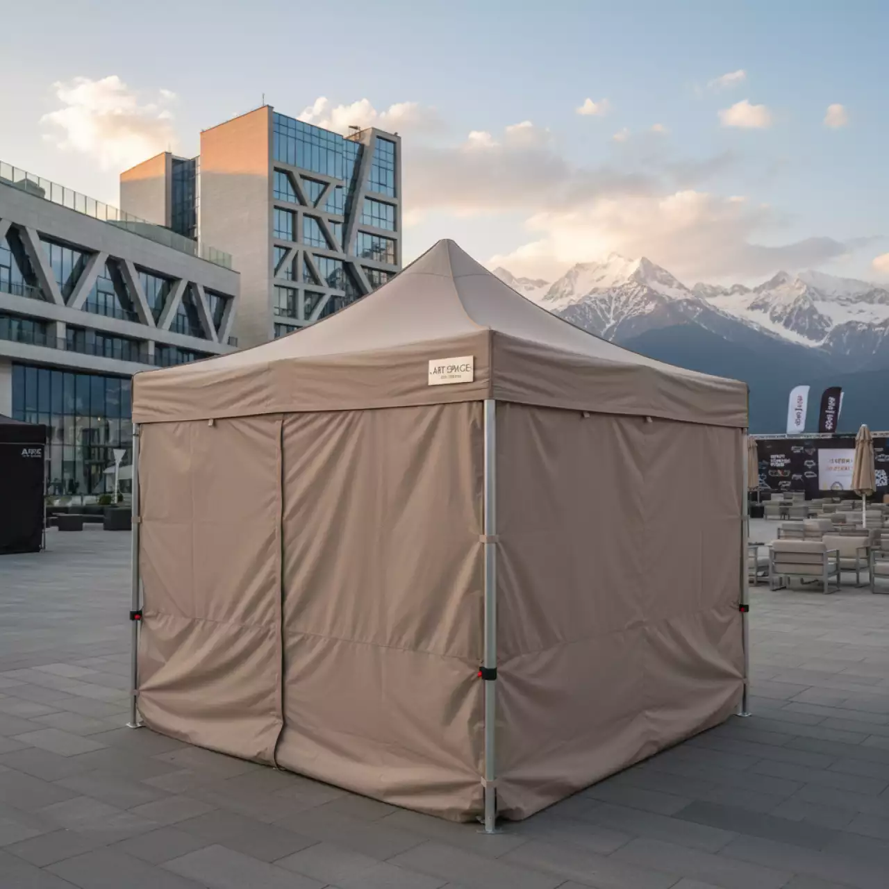 Аренда Тент TA010 Super 3х3 м бежевый в Поляна 1389 Отель и Спа — ART SPACE
