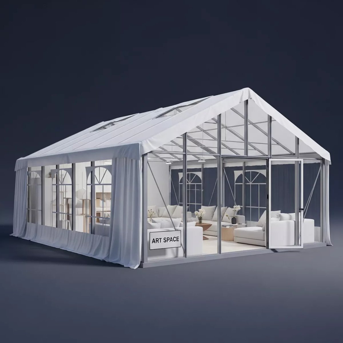 Аренда Теплица Ларгуша 3000х6000х2000 мм каркасный тент в Alpha Sirius — ART SPACE