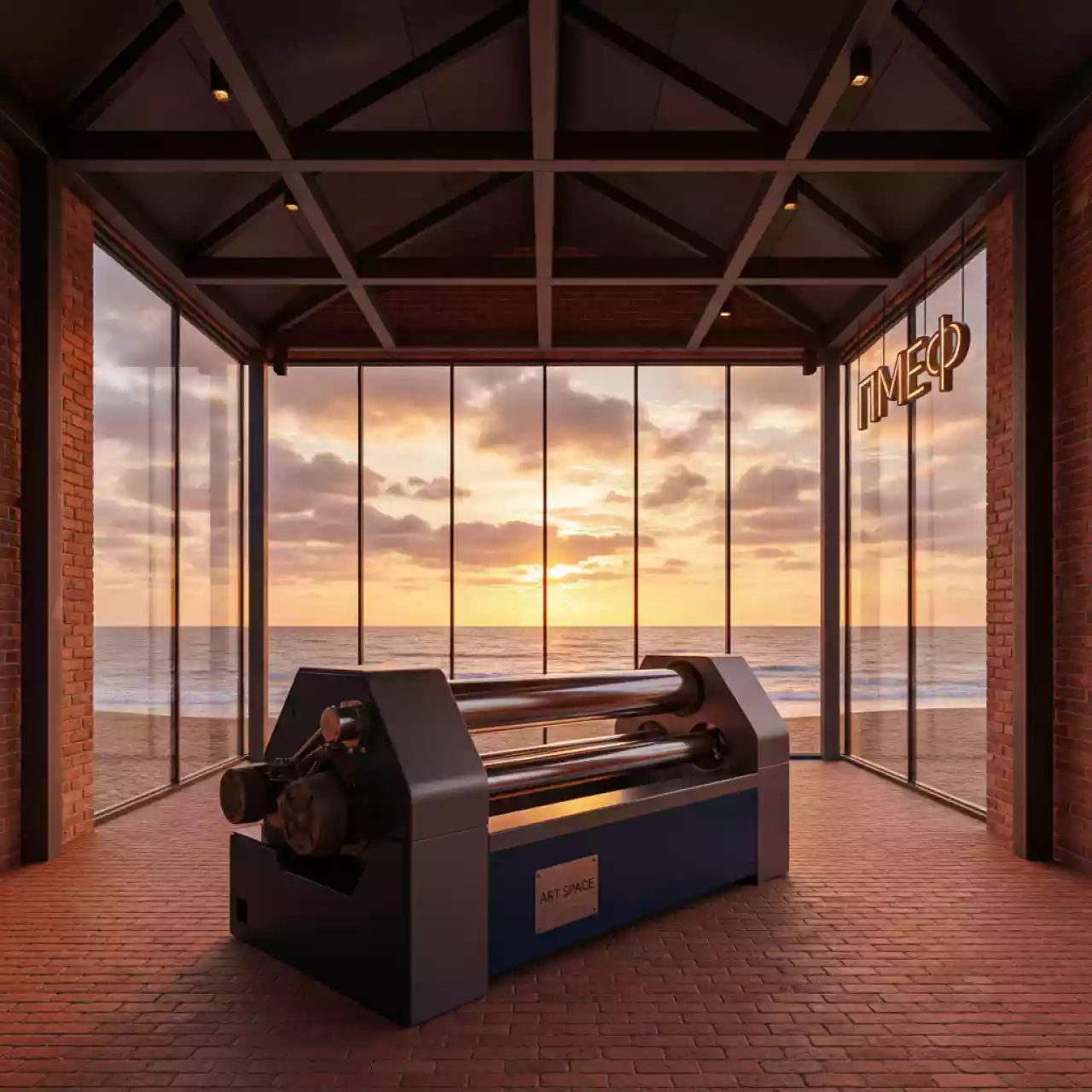 Аренда Термопресс каландровый Diferro DP 33B1000C ширина 3200 мм на пляже «Мандарин» — ART SPACE