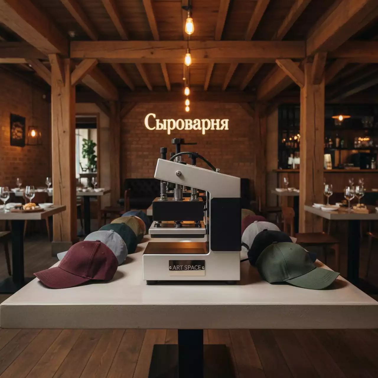 Аренда Термопресс кепочный TECHNOPRINT CAP X в ресторане «Сыроварня» — ART SPACE