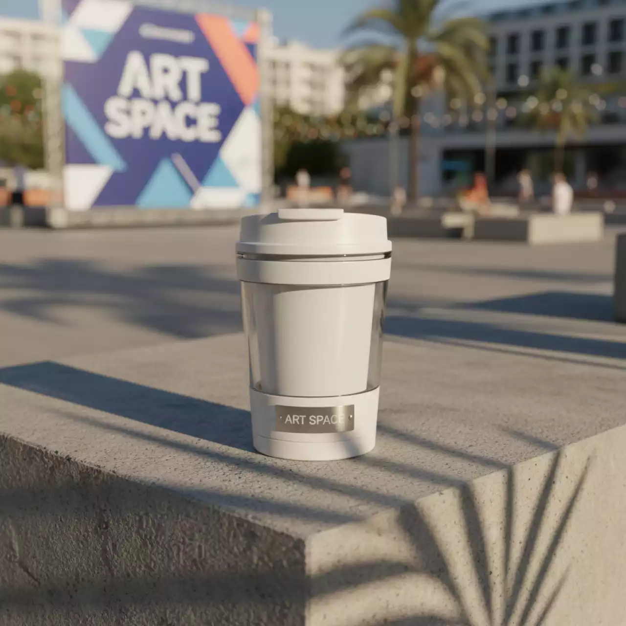 Аренда Термостакан пластиковый под полиграфическую вставку белый в санатории «Заполярье» — ART SPACE