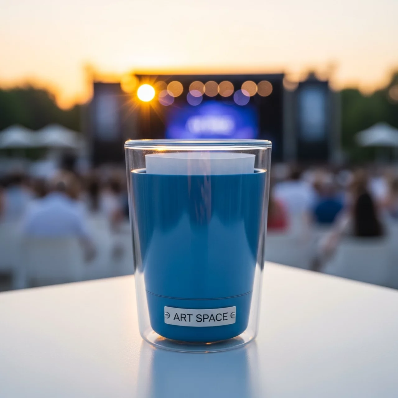 Аренда Термостакан пластиковый под полиграфическую вставку синий в санатории «Черноморье» — ART SPACE