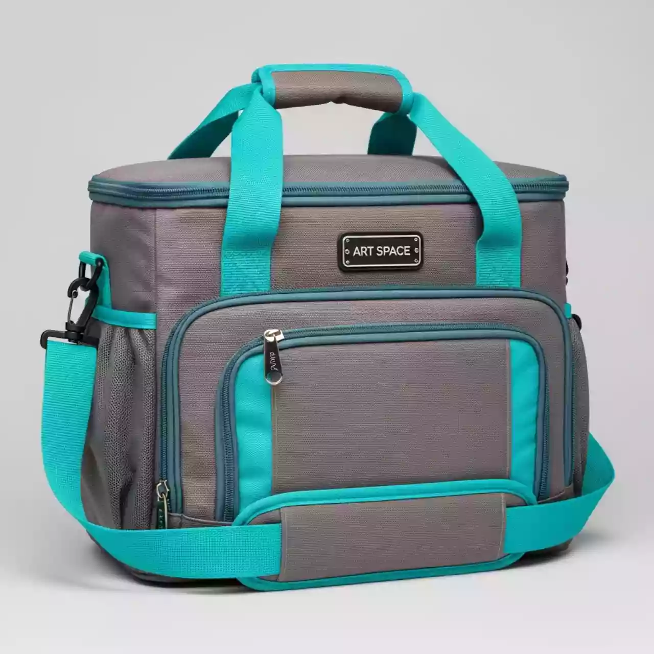 Аренда Термосумка Green Glade 600D полиэстер серая бирюзовая на пляже «Ривьера» — ART SPACE