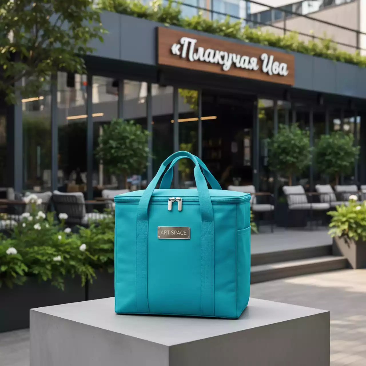 Аренда Термосумка сине бирюзовая Green Glade 600D полиэстер в ресторане «Плакучая Ива» — ART SPACE