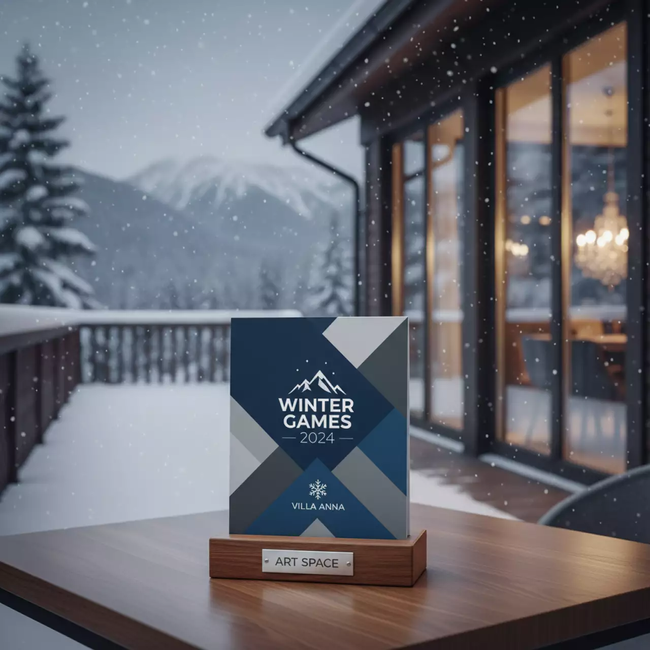 Аренда Тейбл тент А6 на деревянной подставке на вилле «Анна» — ART SPACE