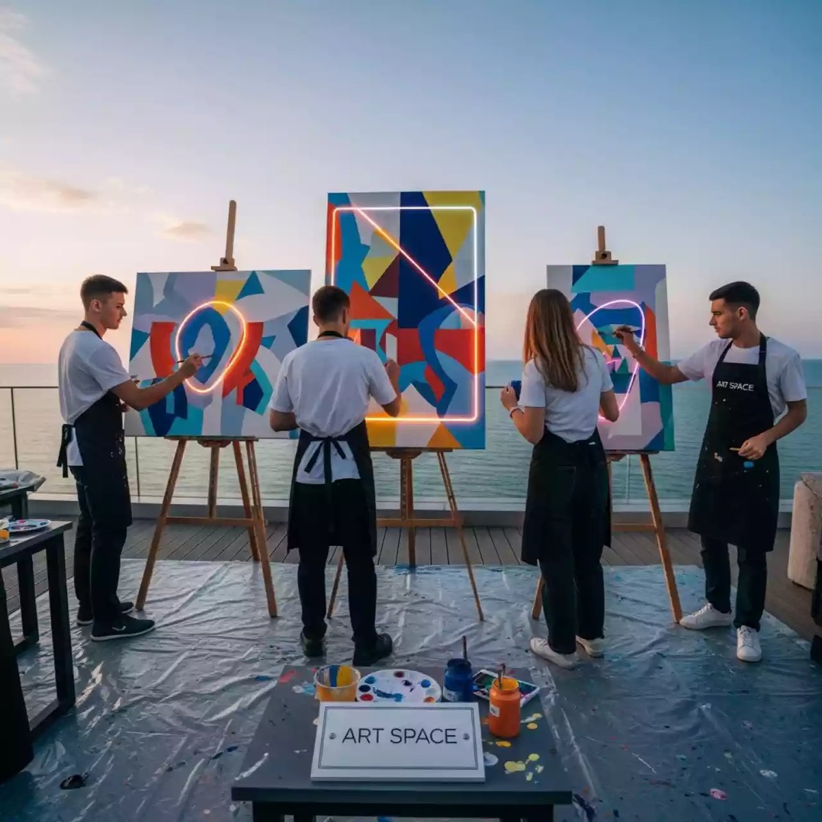 Аренда Тимбилдинг корпоративная картина в ресторане «D.O.M» — ART SPACE