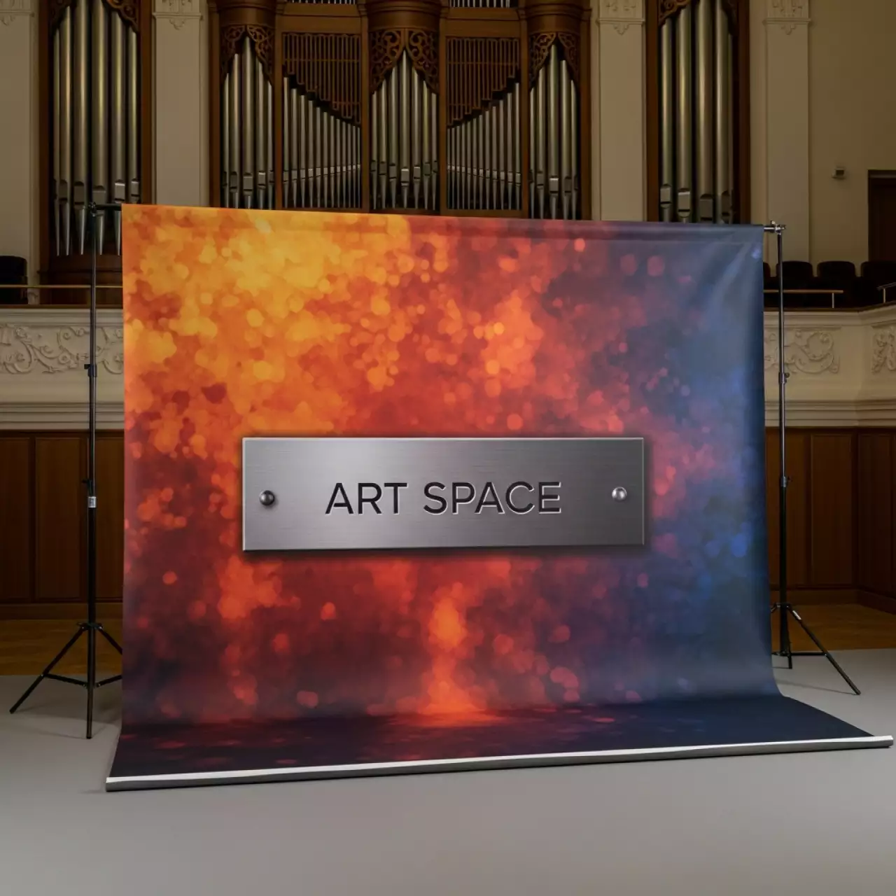 Аренда Ткань для рекламных конструкций в Зале органной и камерной музыки — ART SPACE