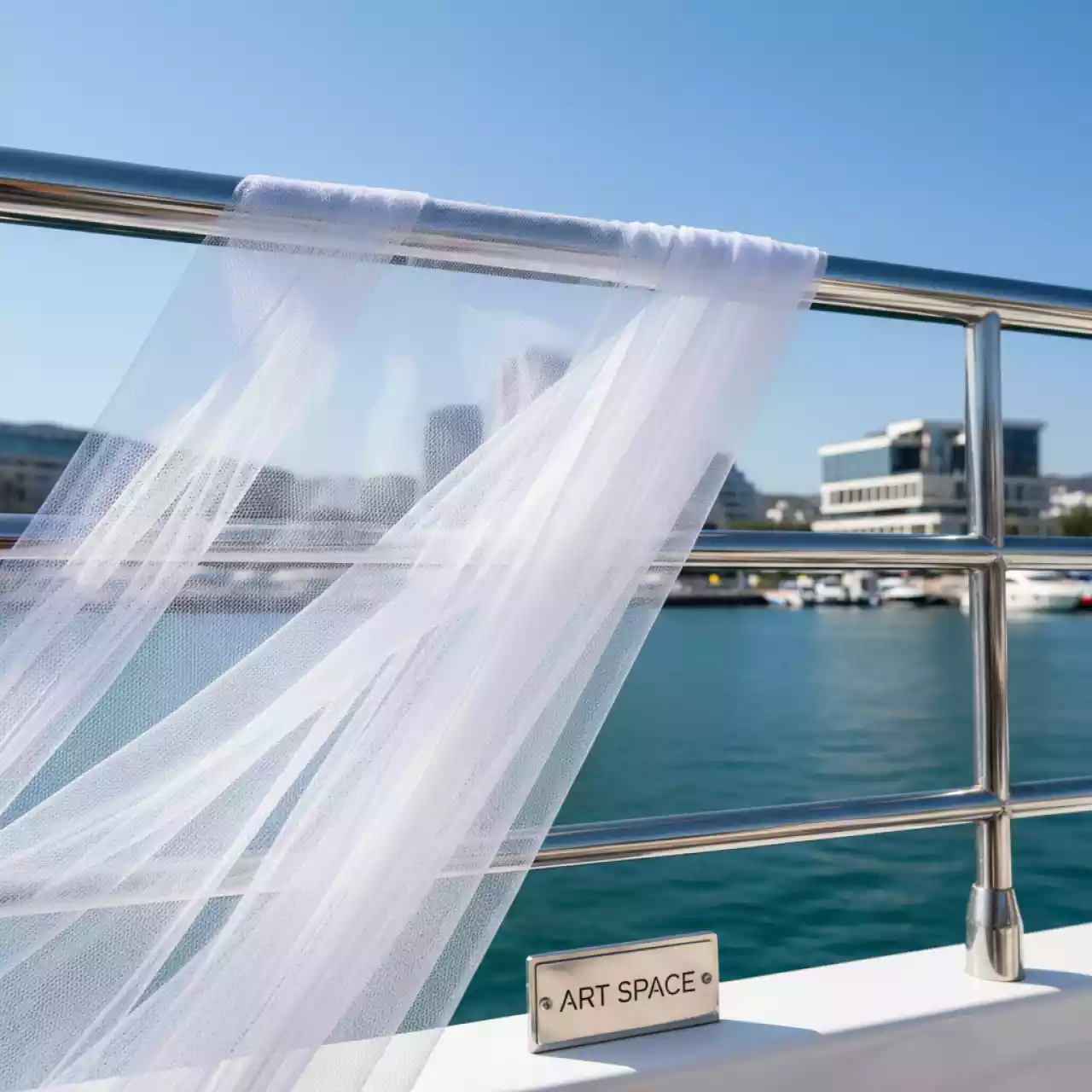 Аренда Ткань фатин белая 1 м на VIP-яхте (Имеретинский порт) — ART SPACE