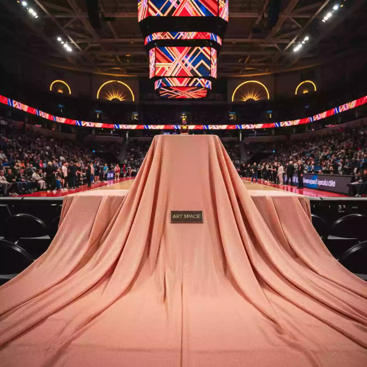 Аренда Ткань светло коралловая 1 м в Red Arena — ART SPACE