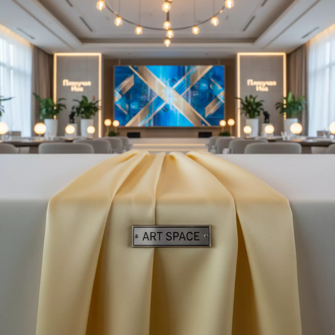 Аренда Ткань светло желтая 1 м в ресторане «Плакучая Ива» — ART SPACE