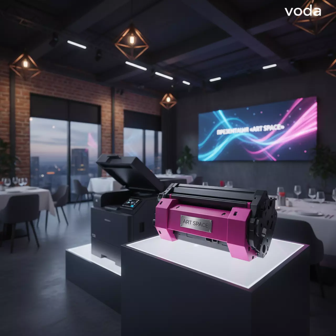 Аренда Тонер картридж HP CE253A в ресторане «Voda» — ART SPACE