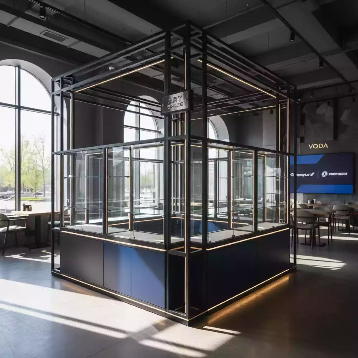 Аренда Торговый островок America Shop 2,5х2,5 м 6,25 м² в ресторане «Voda» — ART SPACE