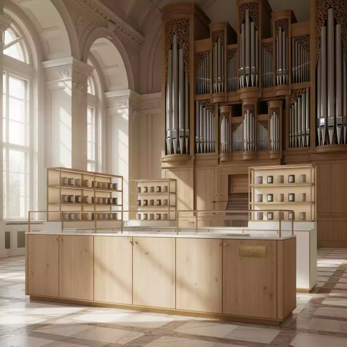 Аренда Торговый островок чайной продукции 3,3х1,9 м 6,3 м² в Зале органной и камерной музыки — ART SPACE