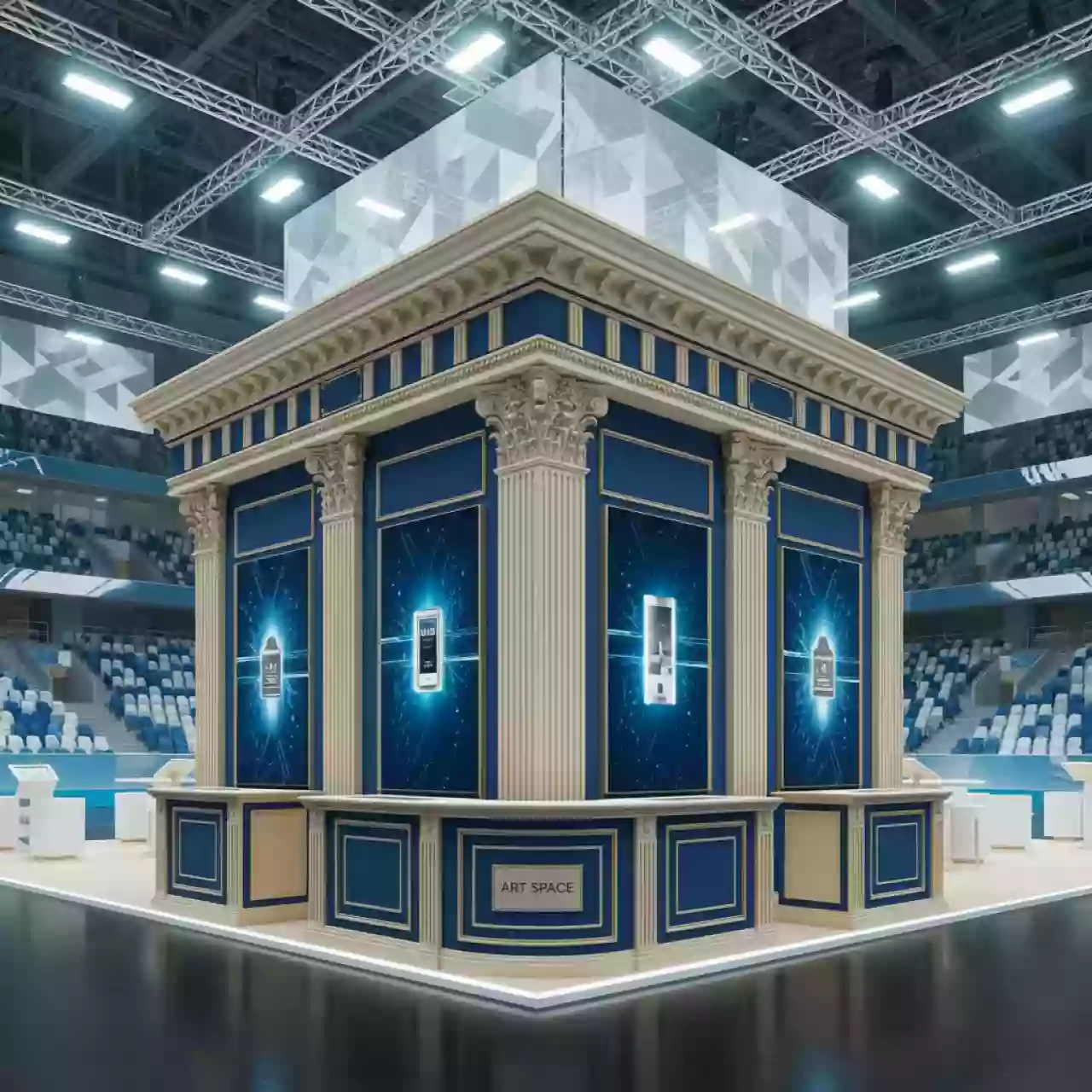 Аренда Торговый островок с видеопанелями Miestilo в ледовой арене «Шайба» — ART SPACE