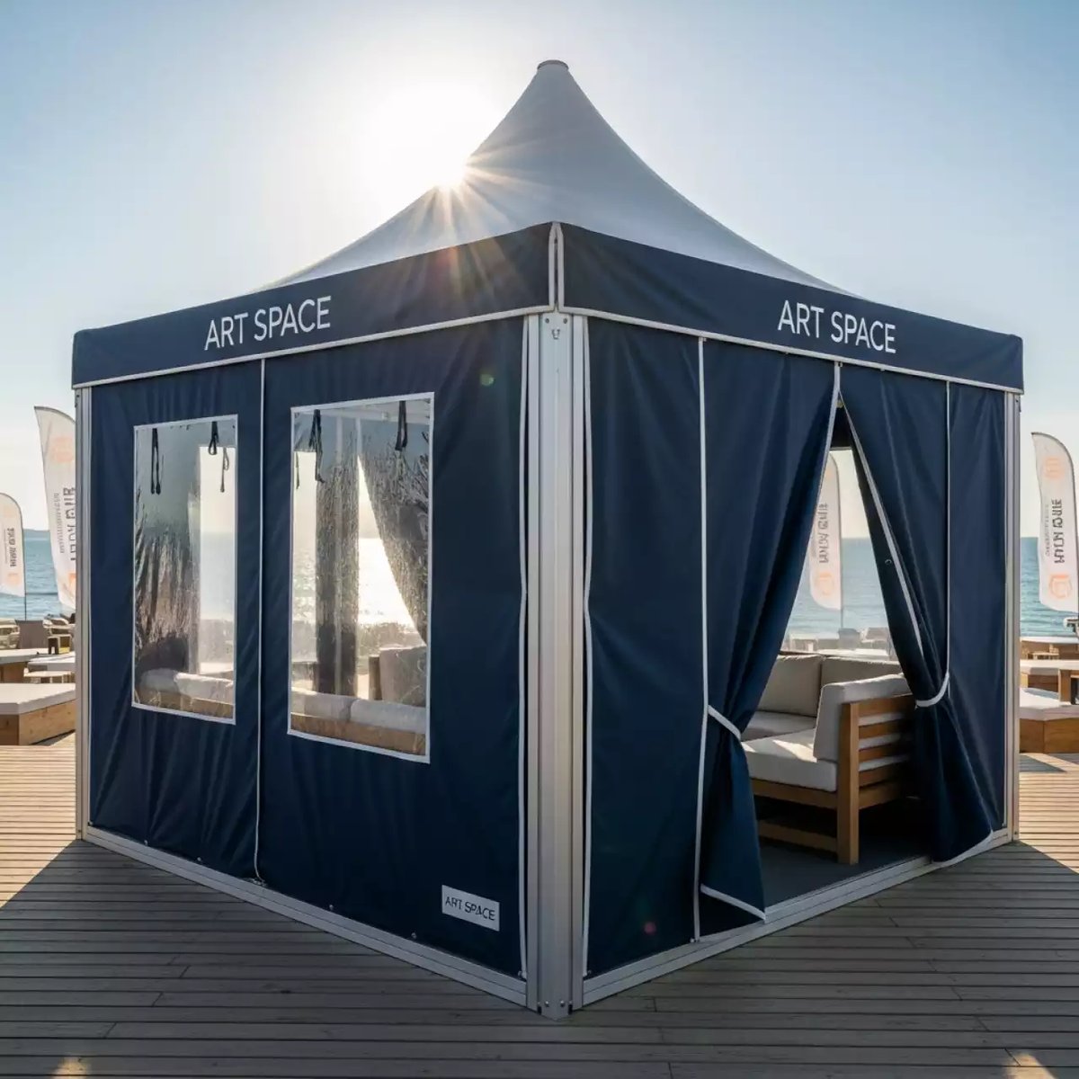 Аренда Торговый шатер премиум Бизон 3х3 м в пляжном клубе Del Mar — ART SPACE