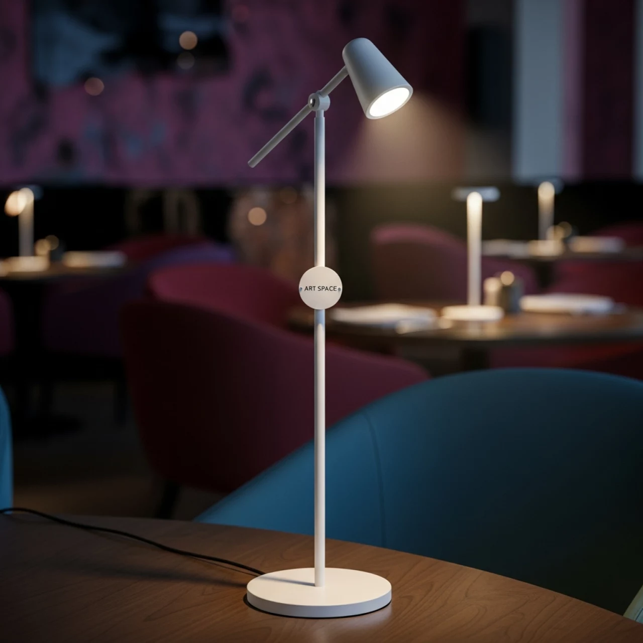 Аренда Торшер поворотный белый в ресторане «Плакучая Ива» — ART SPACE