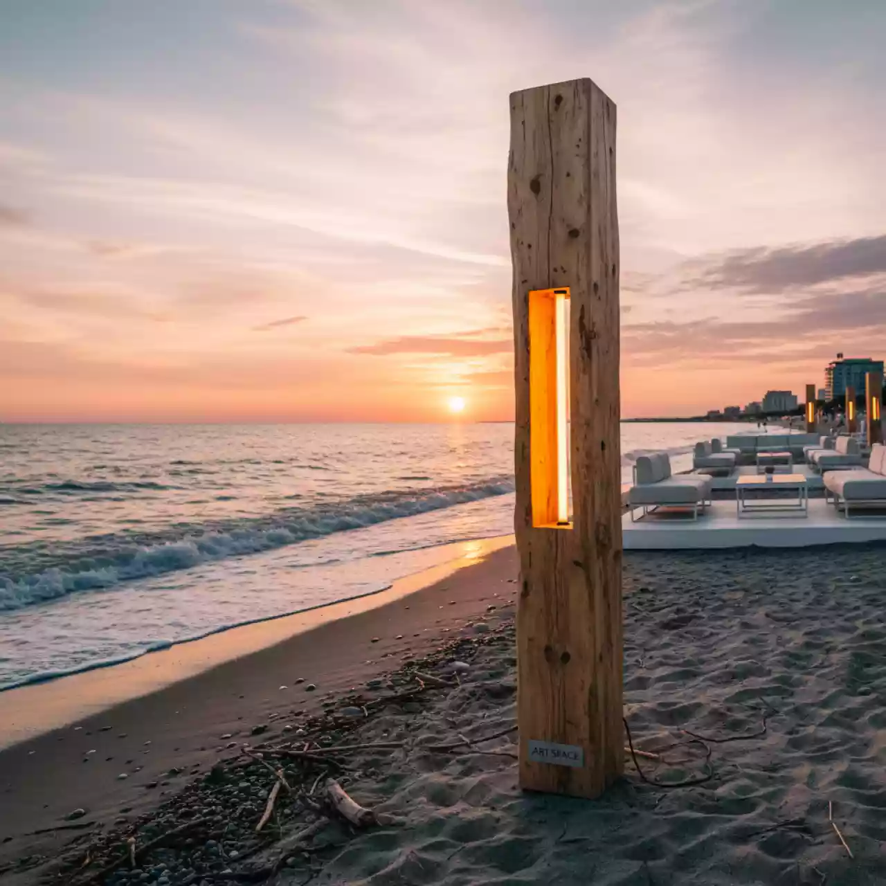 Аренда Торшер Virtuos береза с эффектом на пляже «Мандарин» — ART SPACE