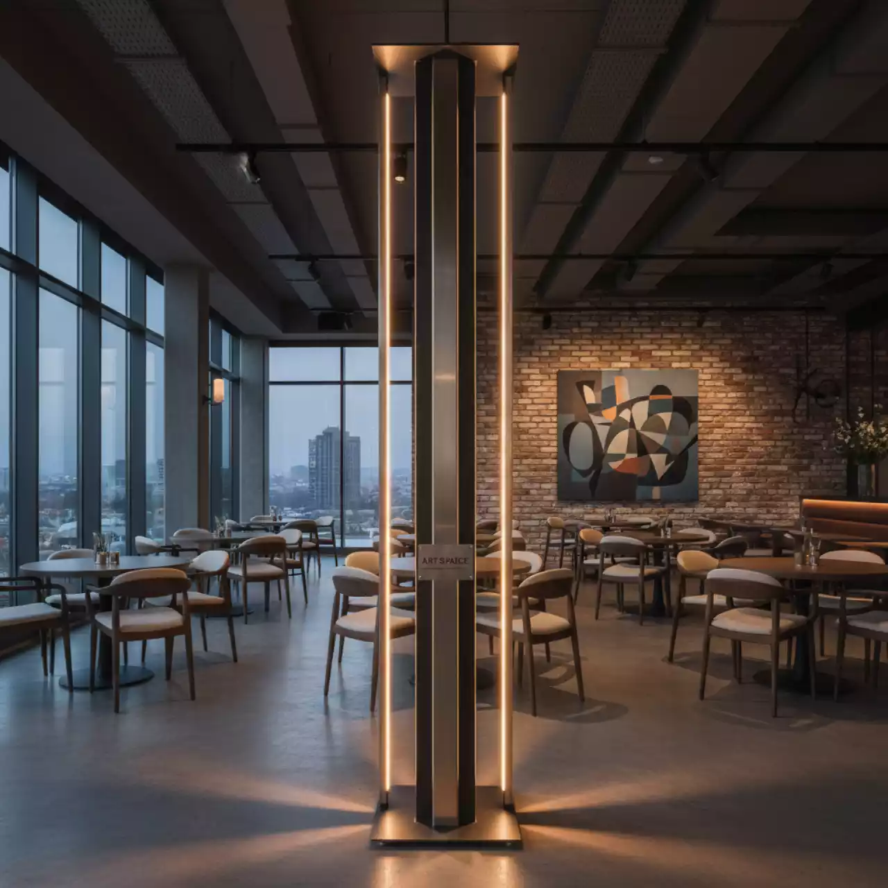 Аренда Тотем для светового оборудования в ресторане «Баран-Рапан» — ART SPACE