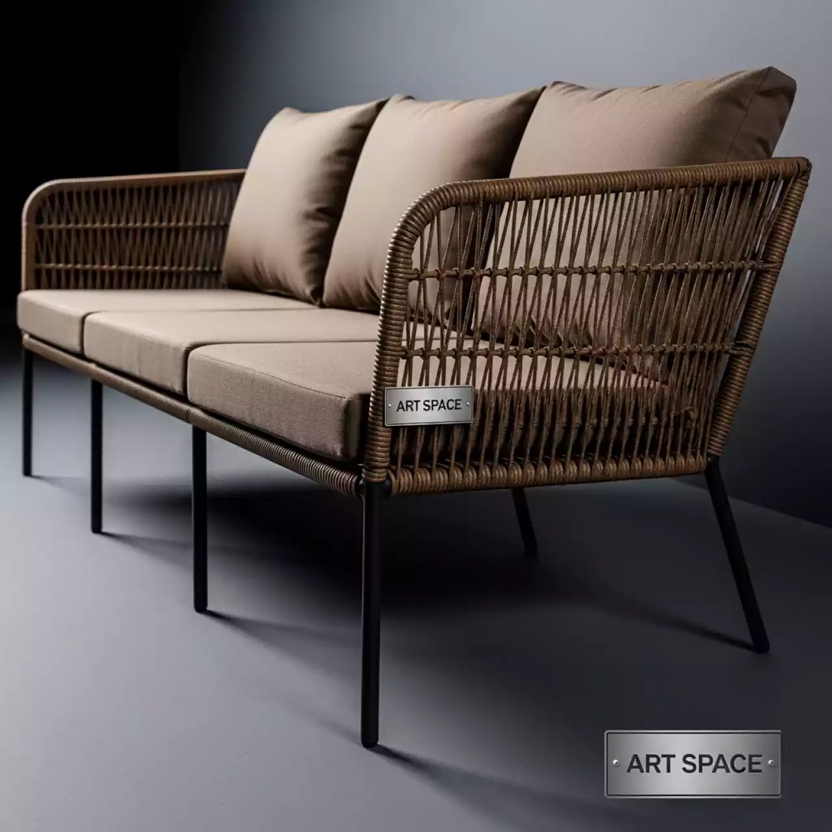 Аренда Трехместный диван из искусственного ротанга YH C3881W brown в Novotel Resort — ART SPACE