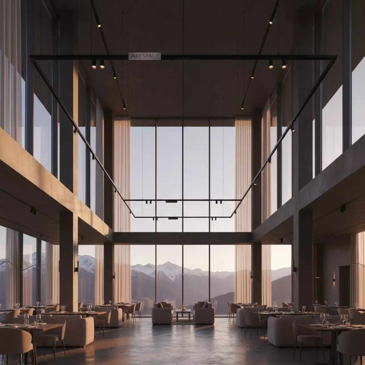 Аренда Трековые системы освещения в ресторане «Высота 5642» — ART SPACE