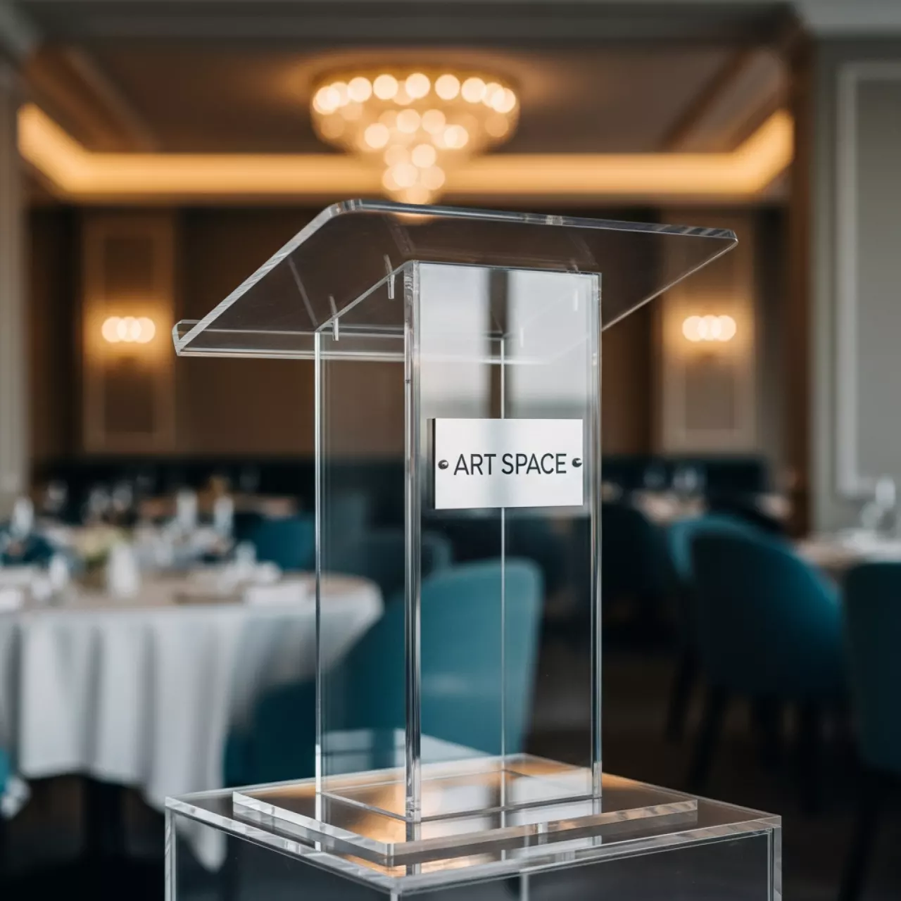 Аренда Трибуна для выступления из оргстекла модель нео в ресторане «Sanremo» — ART SPACE