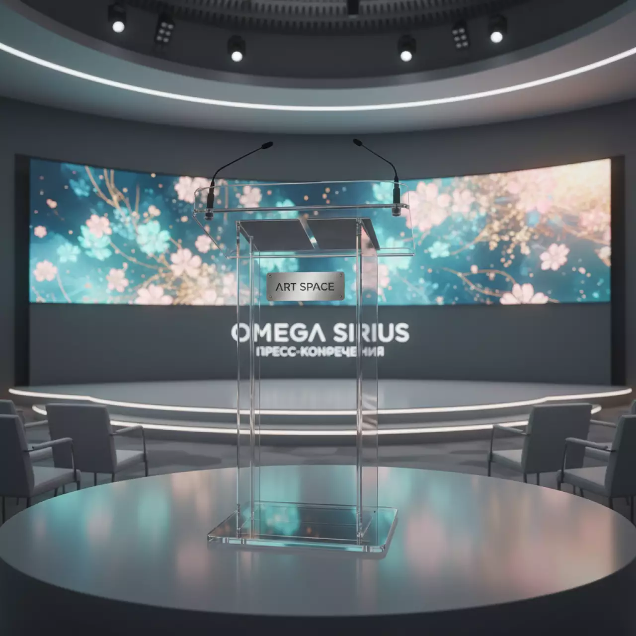 Аренда Трибуна кафедра из оргстекла 50х35х110 см в Omega Sirius — ART SPACE