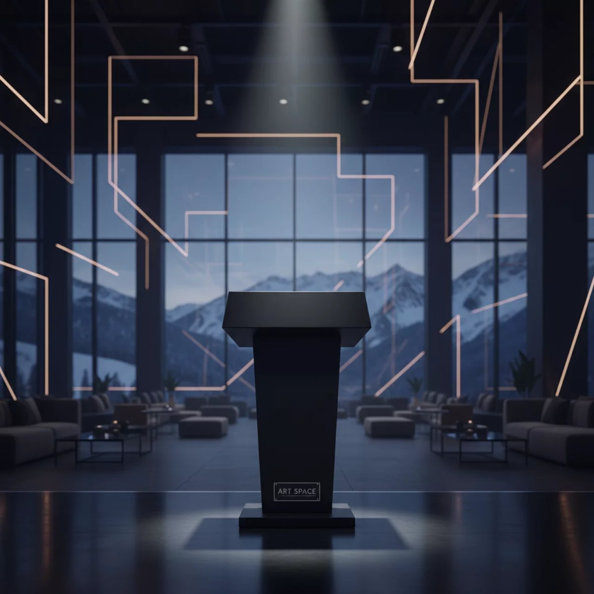 Аренда Трибуны для спикера черная 05 173BK на курорте «Газпром» (Альпика) — ART SPACE