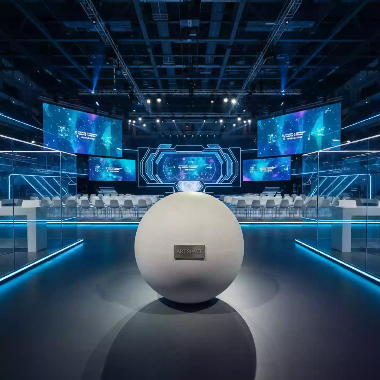 Аренда Тумба бетонная Сфера 400 кг в ледовом дворце «Большой» — ART SPACE