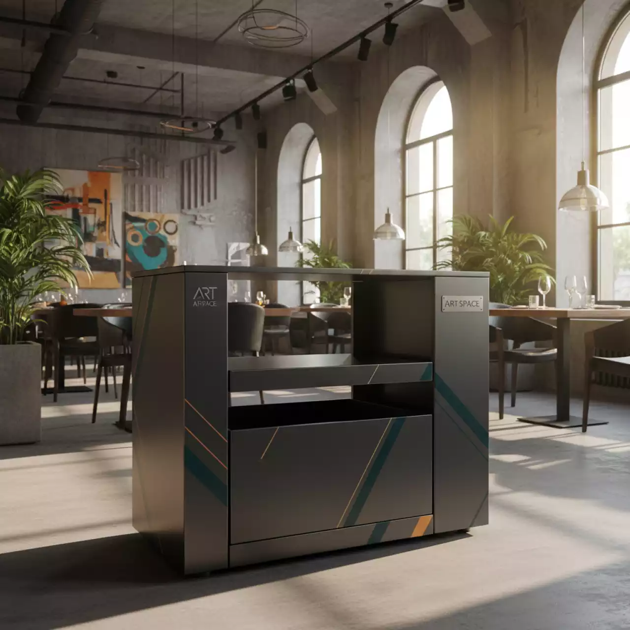 Аренда Тумба для МФУ Sindoh N511 N512 2 лотка по 500 листов PC 213 в ресторане «Баран-Рапан» — ART SPACE