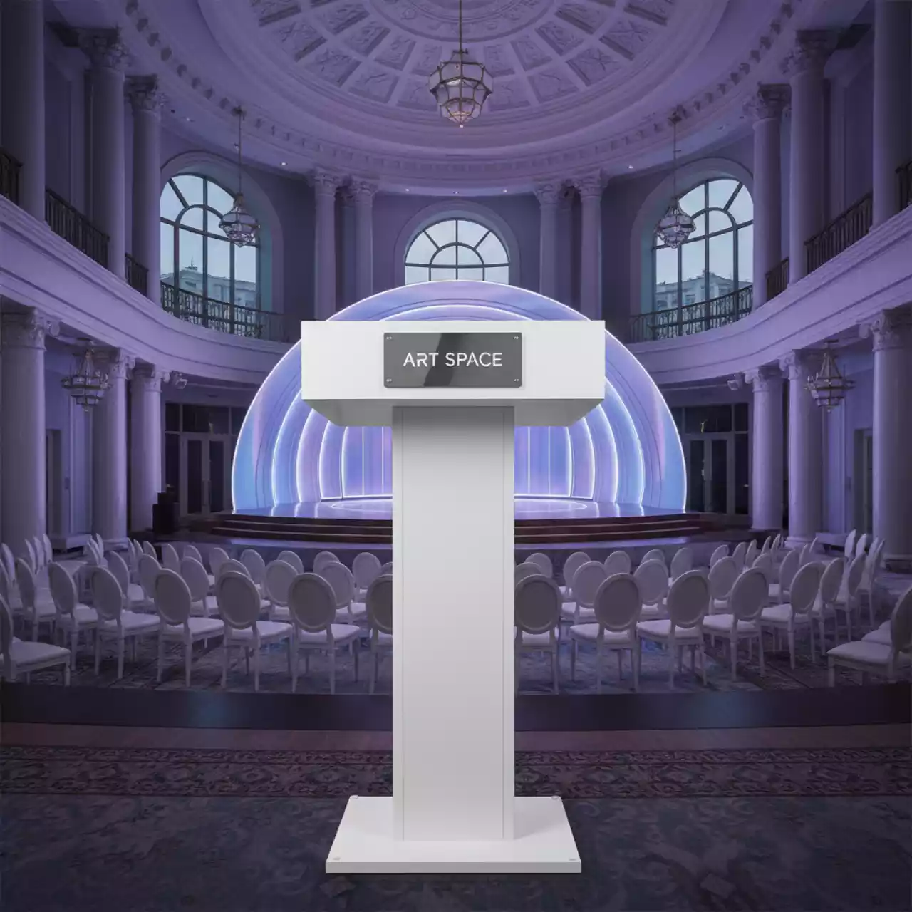 Аренда Тумба для спикера белая из металла в санатории «Сочи» — ART SPACE