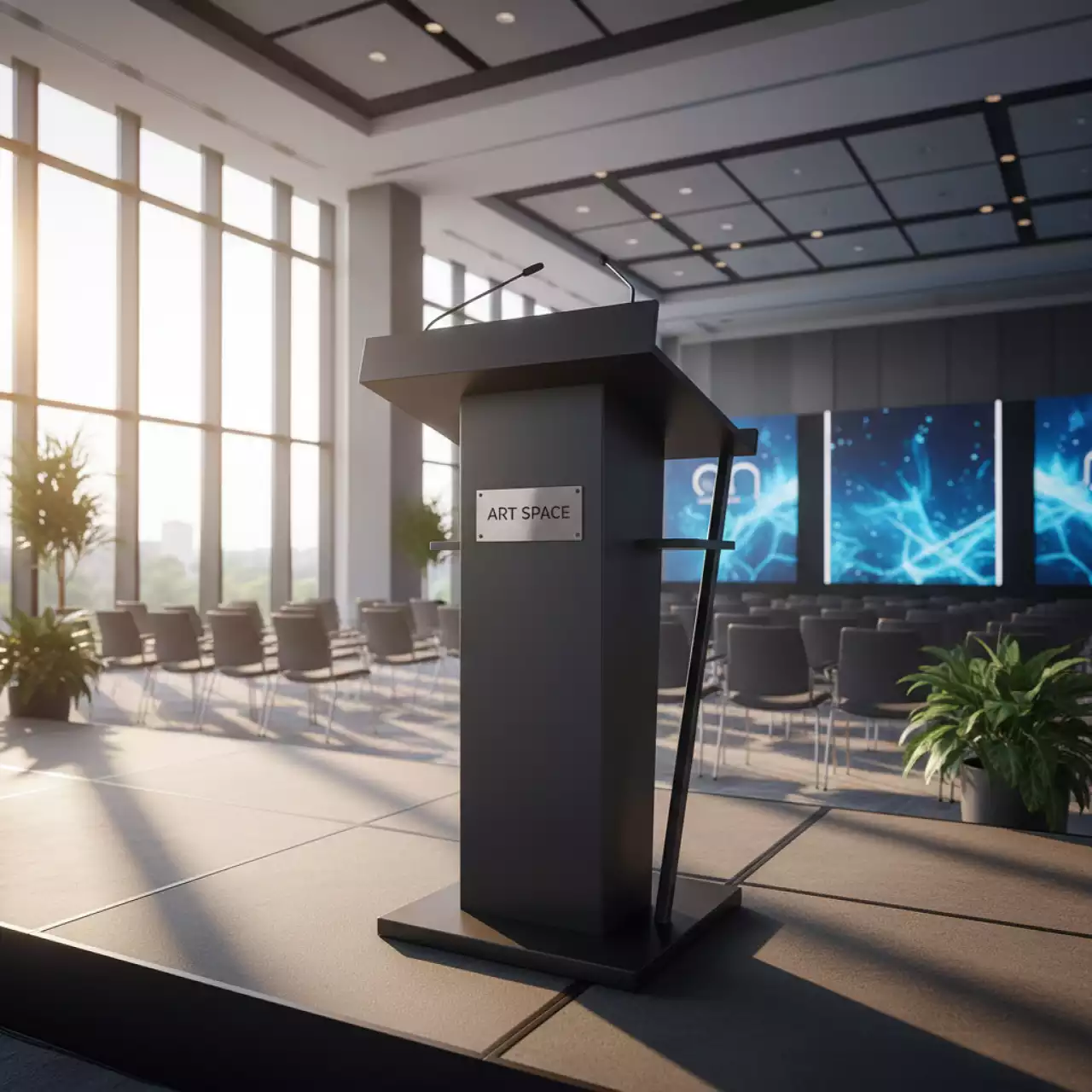 Аренда Тумба для спикера черная металл 02 666BK в Novotel Resort — ART SPACE