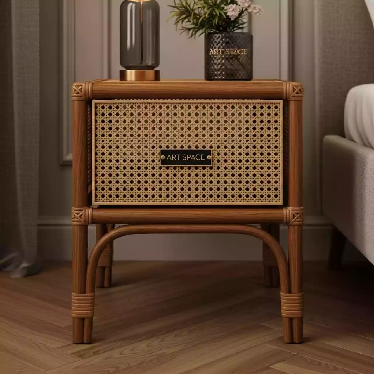 Аренда Тумба из искусственного ротанга YH Y275C 1 brown в Boutique Hotel PORTUM 1905 — ART SPACE