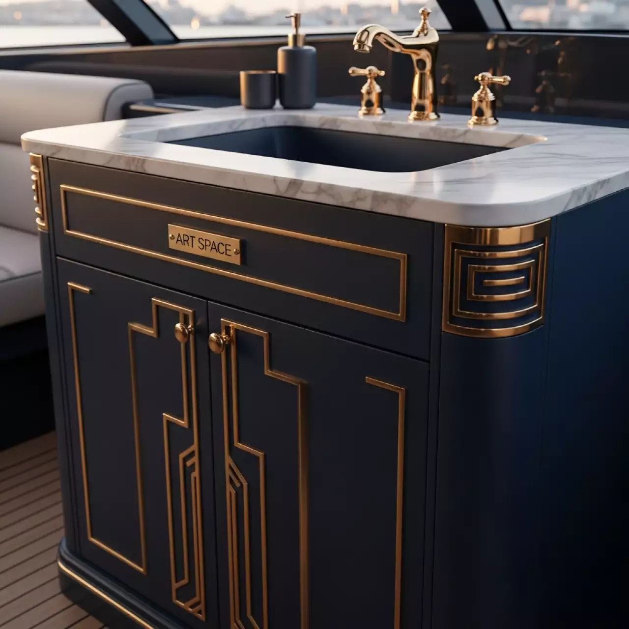 Аренда Тумбы под раковину 105 см на VIP теплоходе (Морпорт Сочи) — ART SPACE