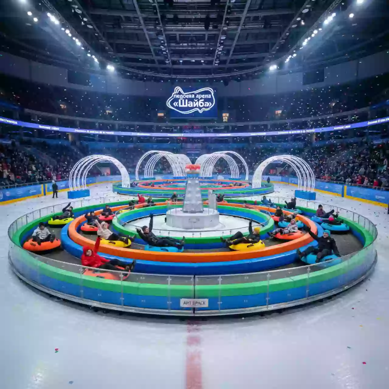 Аренда Тюбинг карусель кросс в ледовой арене «Шайба» — ART SPACE